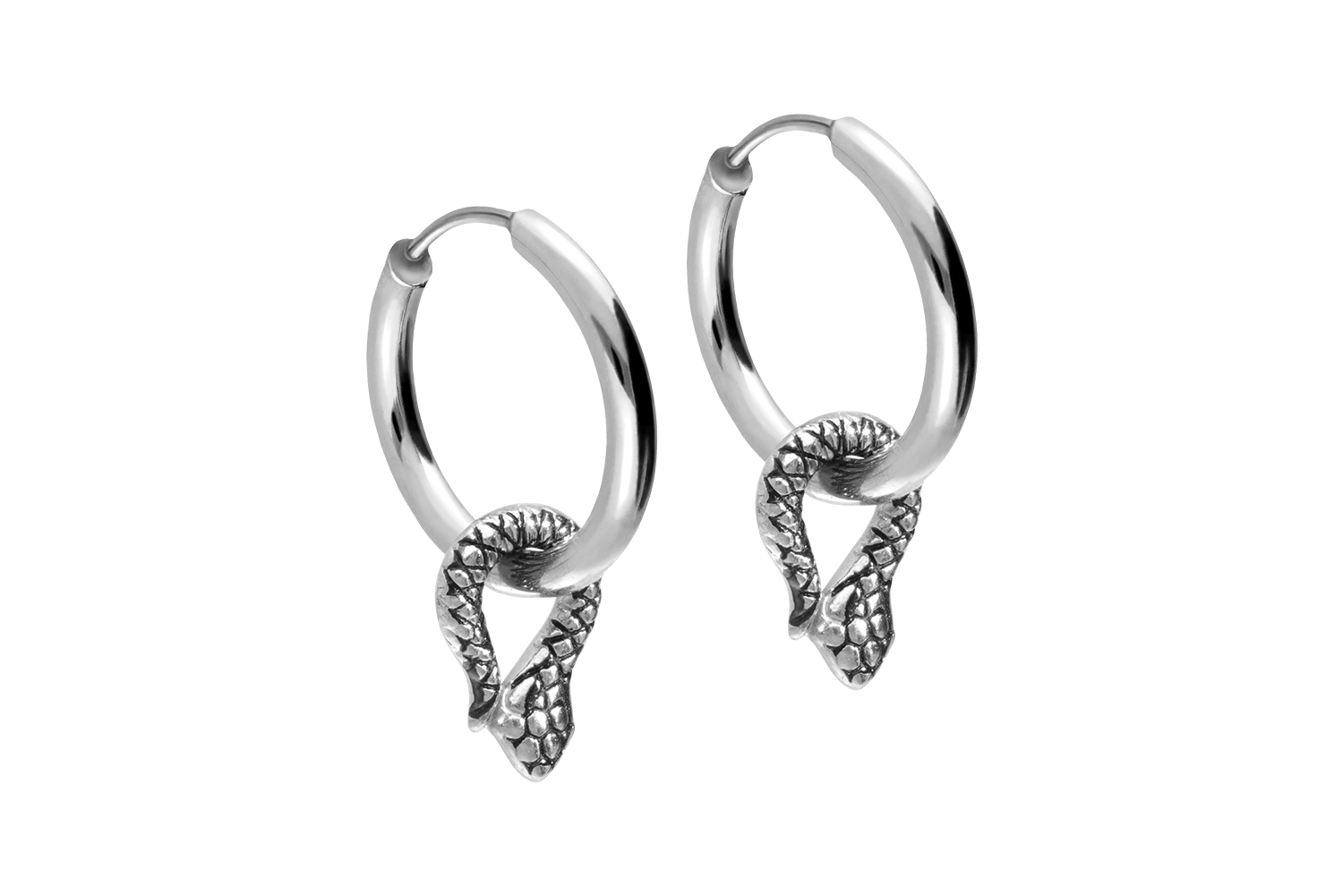 Chirurgenstahl Ohrclicker Creolen SCHLANGE von Piercingline